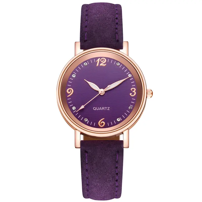 Women's Rose Gold Quartz Watch with White Leather Strap — feature 12