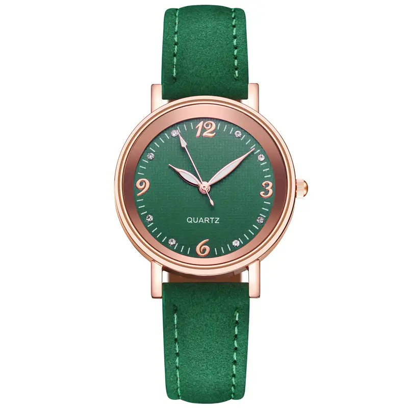 Women's Rose Gold Quartz Watch with White Leather Strap — feature 13