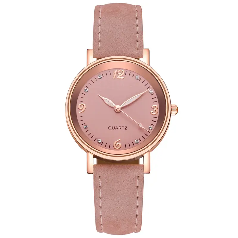 Women's Rose Gold Quartz Watch with White Leather Strap — feature 14