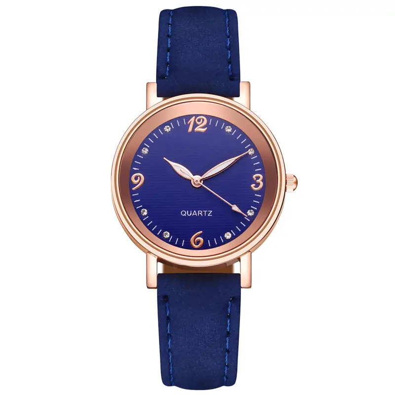 Women's Rose Gold Quartz Watch with White Leather Strap — feature 16