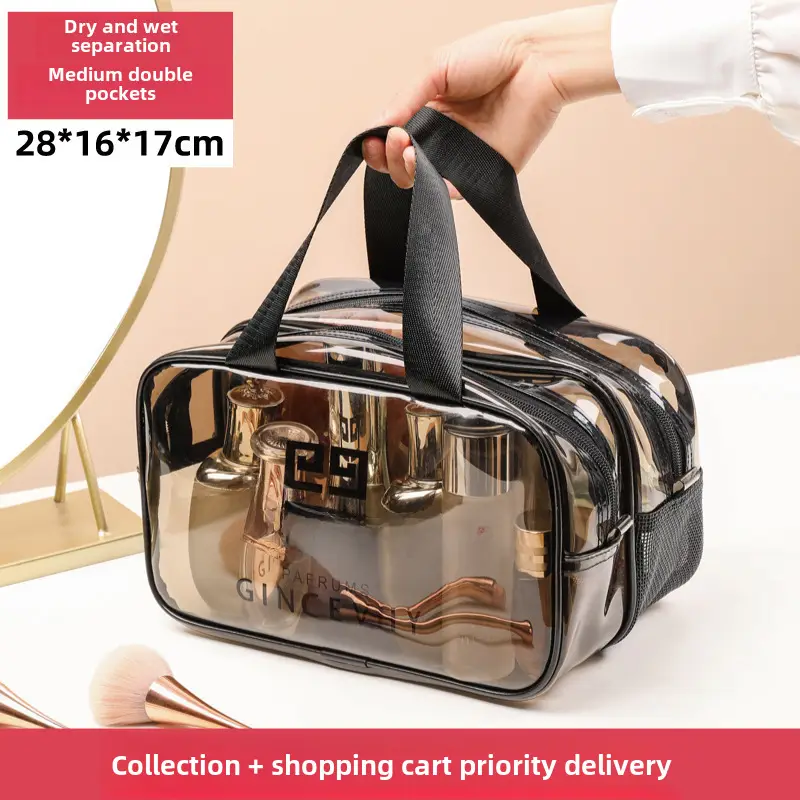 Transparent Cosmetic Bag Waterproof Large Capacity Travel Fitness Storage Bag - Image 2
