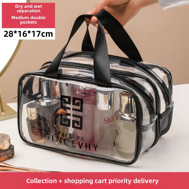 Transparent Cosmetic Bag Waterproof Large Capacity Travel Fitness Storage Bag - Image 4