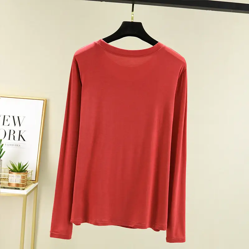 Women Grey Long Sleeve T-Shirt Slim Fit Round Neck — feature 22