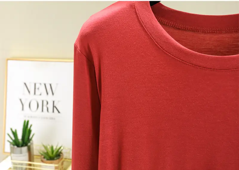 Women Grey Long Sleeve T-Shirt Slim Fit Round Neck — feature 25