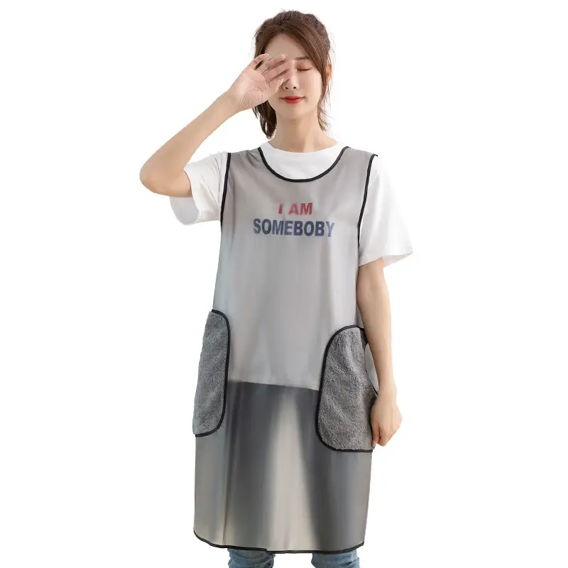 Women Apron Waterproof Oil-Proof Sleeveless Leather