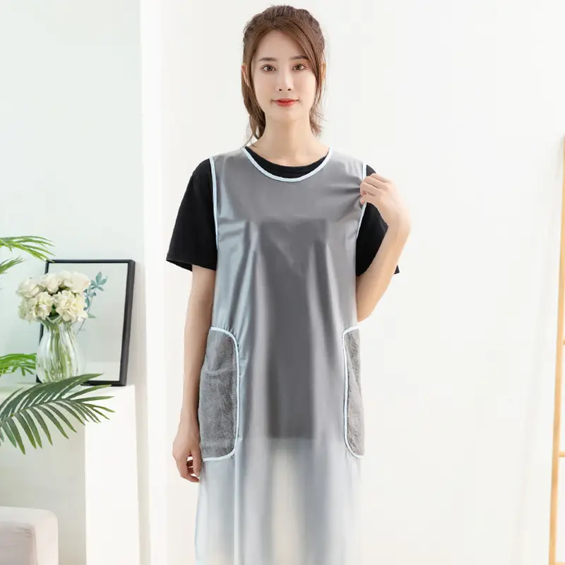 Women Apron Waterproof Oil-Proof Sleeveless Leather