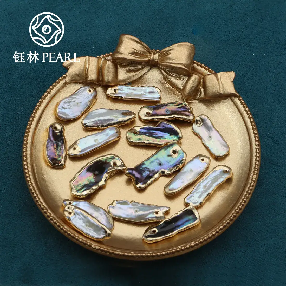Natural Freshwater Pearl Gilt Edging Semi-Finished Accessories