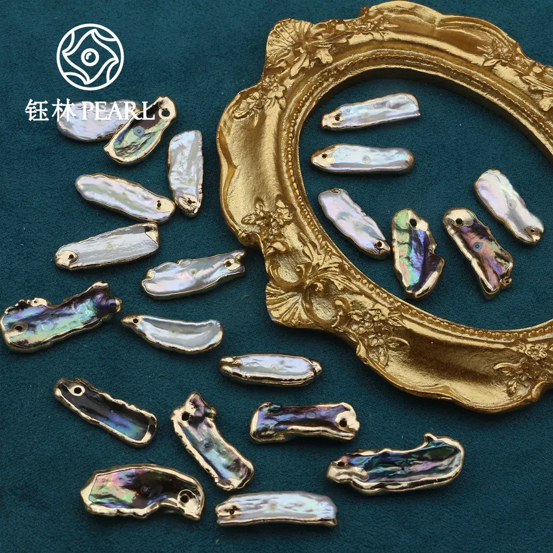 Natural Freshwater Pearl Gilt Edging Semi-Finished Accessories
