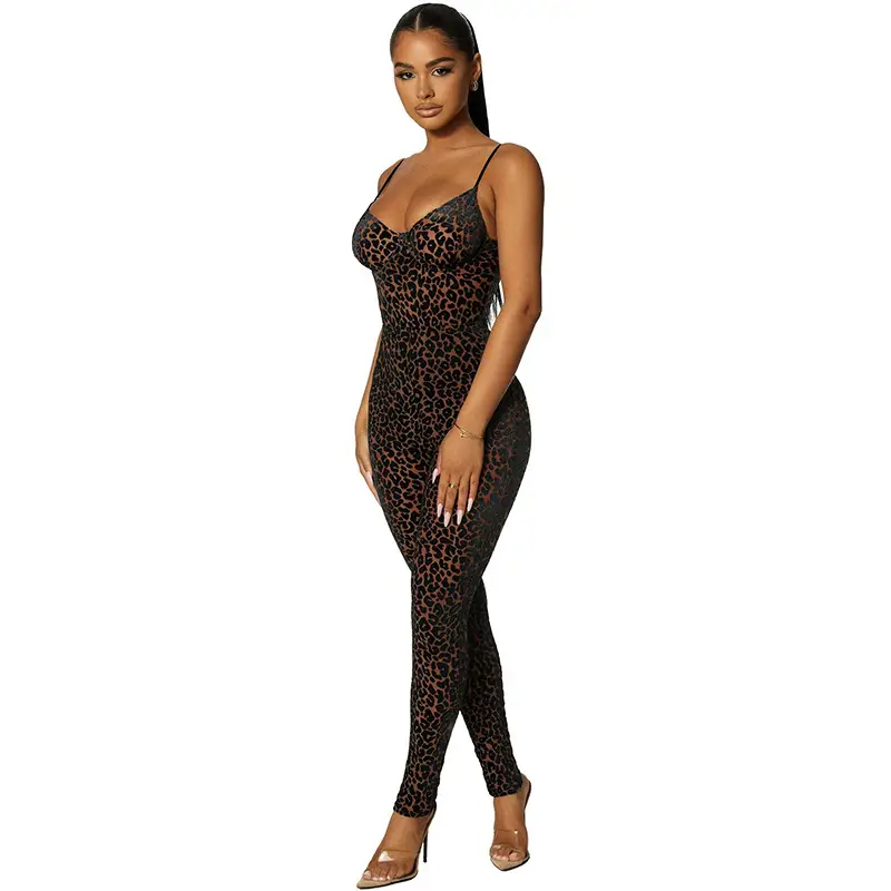 Sexy Low-Cut Mesh Slim Fit Jumpsuit for Women