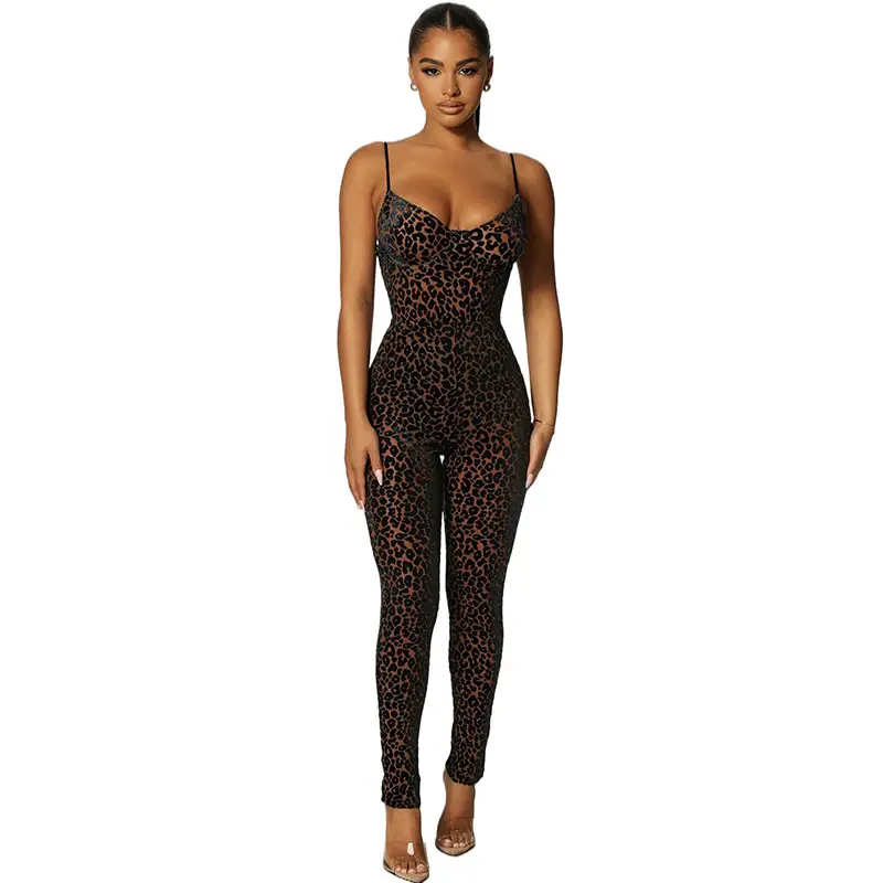 Sexy Low-Cut Mesh Slim Fit Jumpsuit for Women