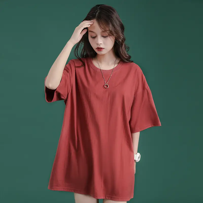 Women Loose Cotton T-Shirt Summer K-Style Oversize - Image 14