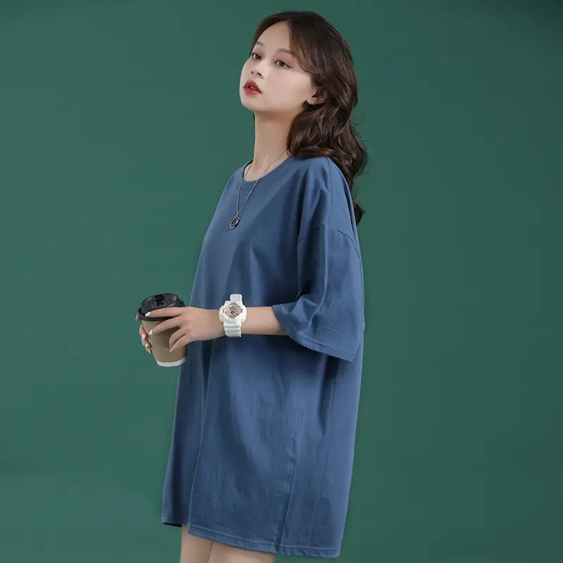 Women Loose Cotton T-Shirt Summer K-Style Oversize - Image 10