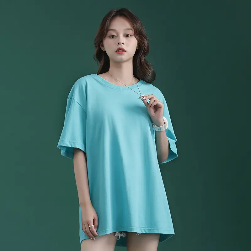 Women Loose Cotton T-Shirt Summer K-Style Oversize - Image 13
