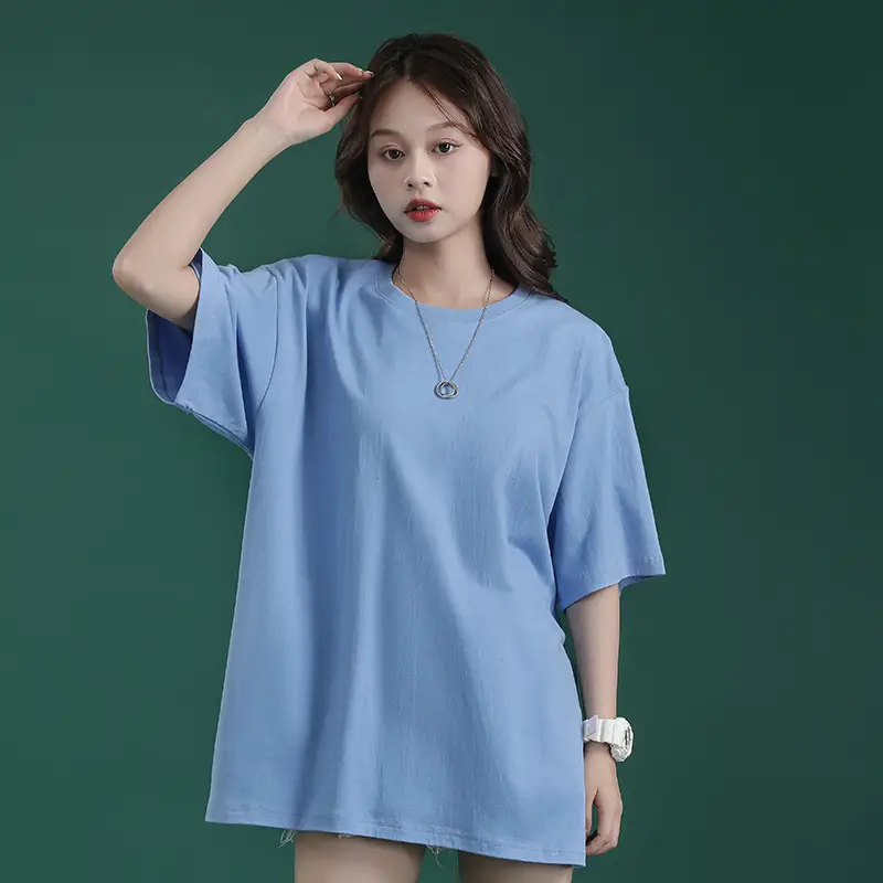 Women Loose Cotton T-Shirt Summer K-Style Oversize - Image 15