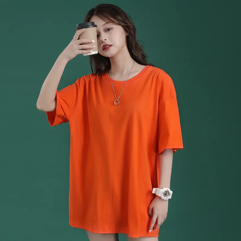 Women Loose Cotton T-Shirt Summer K-Style Oversize - Image 7