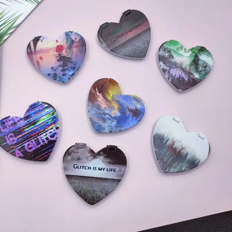 Heart-Shaped Mobile Phone Sticker Mirror Holder - Image 8