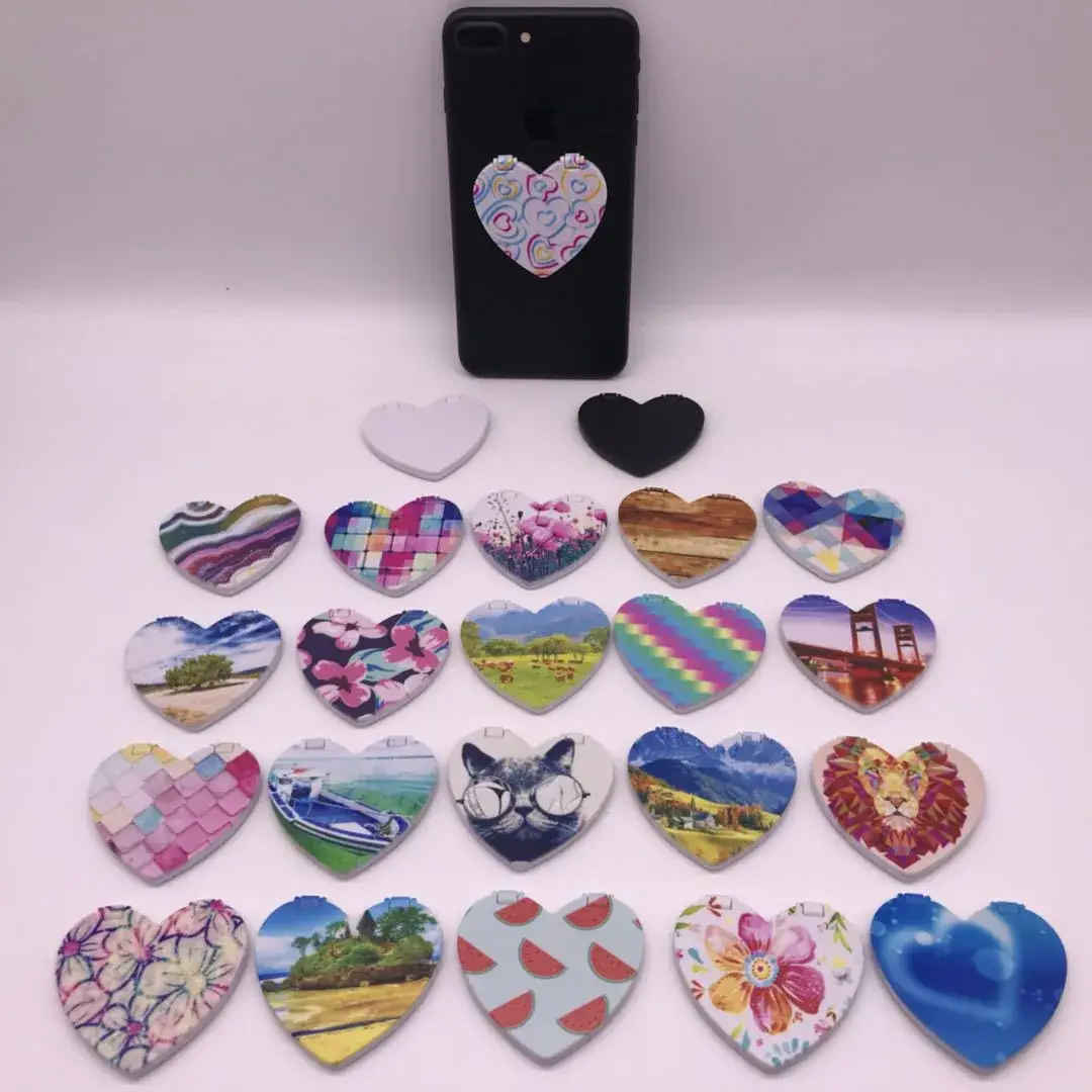 Heart-Shaped Mobile Phone Sticker Mirror Holder - Image 10