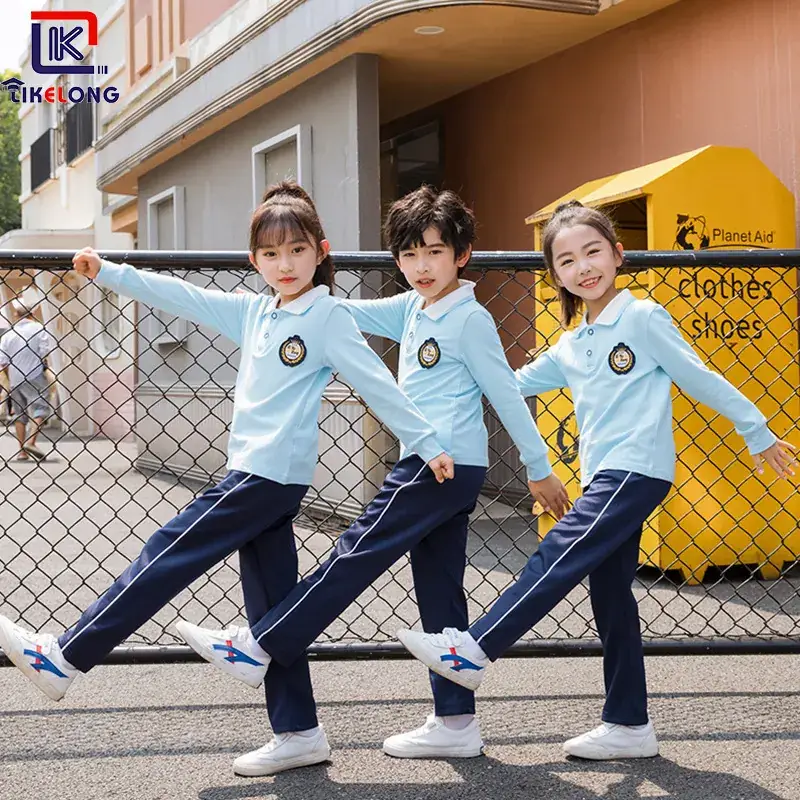 Children's Blue Light School T-Shirt Trouser Set Spring Autumn - Image 5