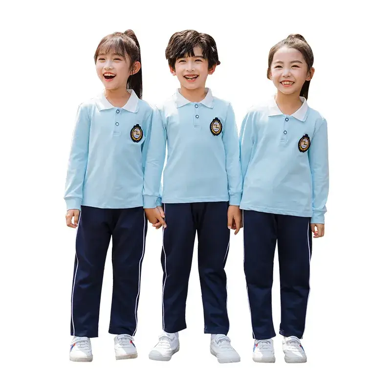 Children's Blue Light School T-Shirt Trouser Set Spring Autumn - Image 6