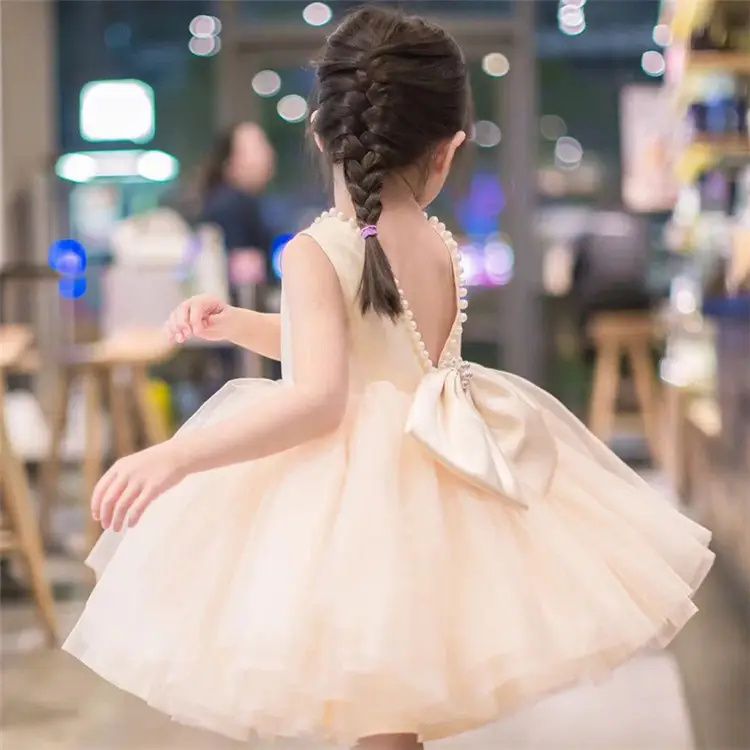 White Tulle Bow Dress for Girls Wedding Party Dress - Image 12