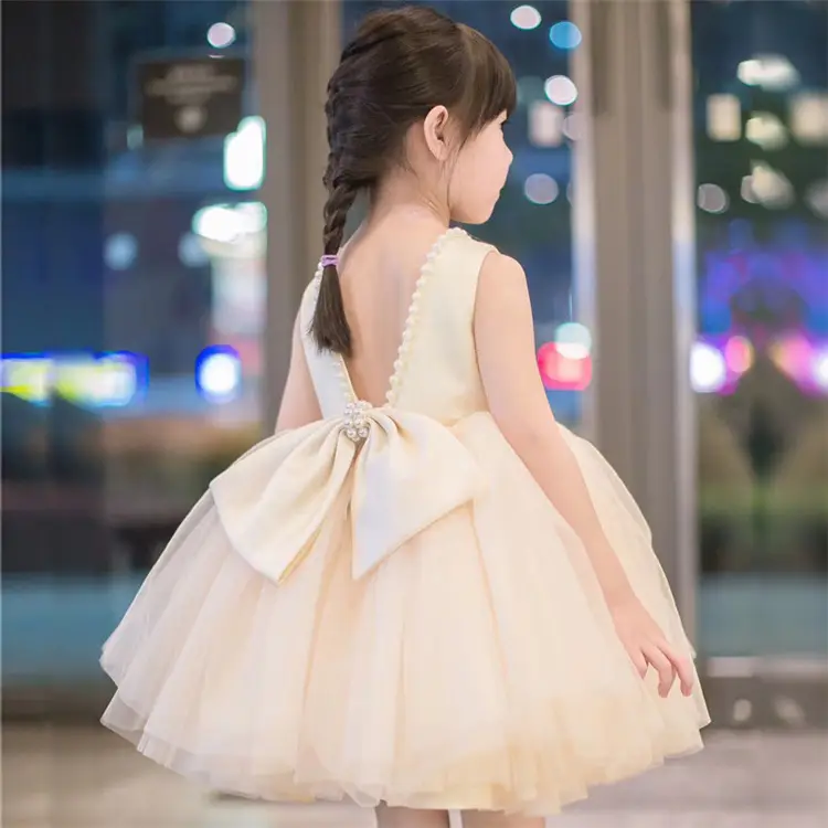 White Tulle Bow Dress for Girls Wedding Party Dress - Image 13