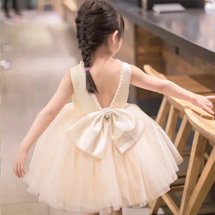 White Tulle Bow Dress for Girls Wedding Party Dress - Image 14