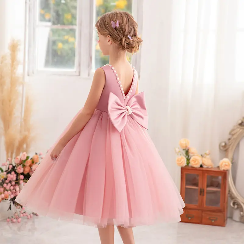 White Tulle Bow Dress for Girls Wedding Party Dress - Image 10