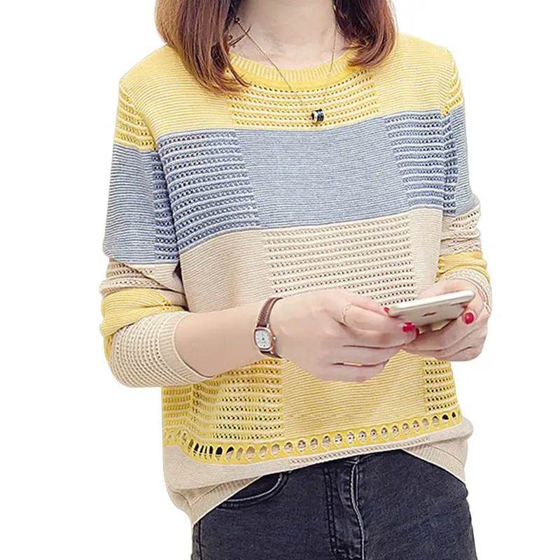 2023 Women's Korean Color-block Knitted Sweater - Image 7