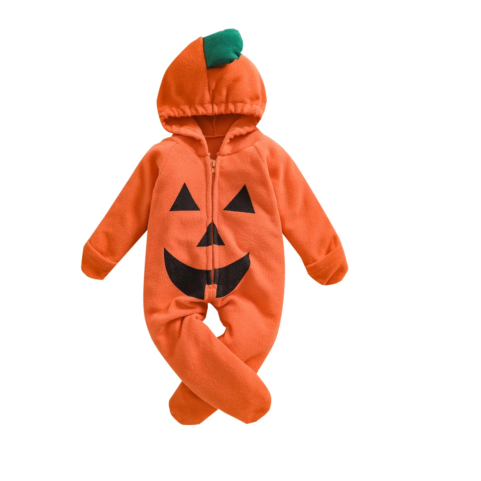 Halloween Hooded Fleece Climbing Suit Orange - Image 5