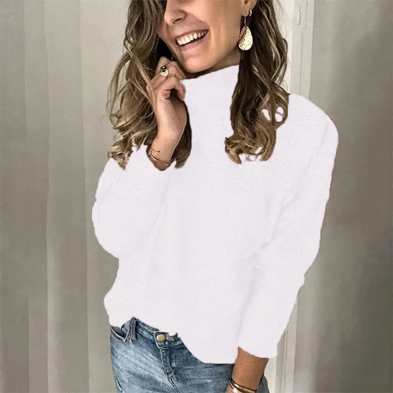 2021 Women's Maroon Knitted Turtleneck Sweater - Image 7