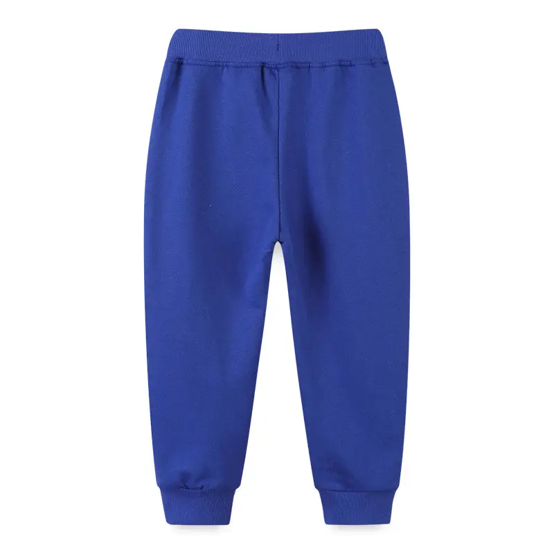 Blue Cartoon Print Boys Sweatpants for Middle Small Kids