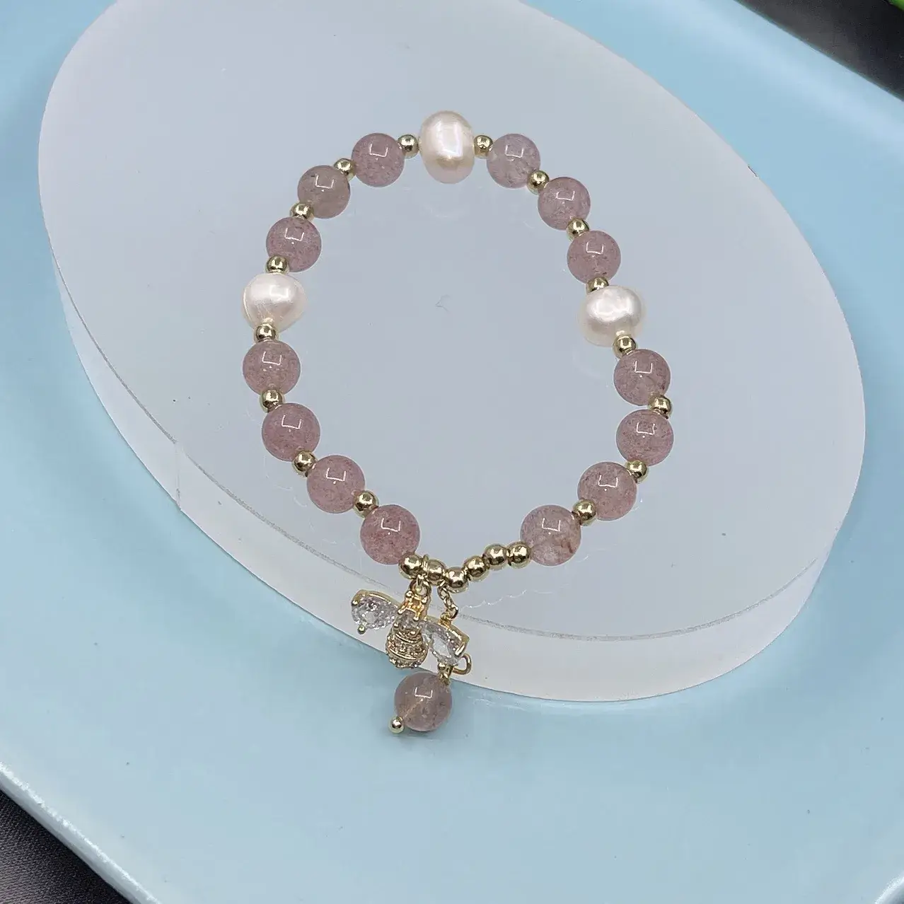 Peach Crystal Bee Bracelet for Girls Gift - Image 10