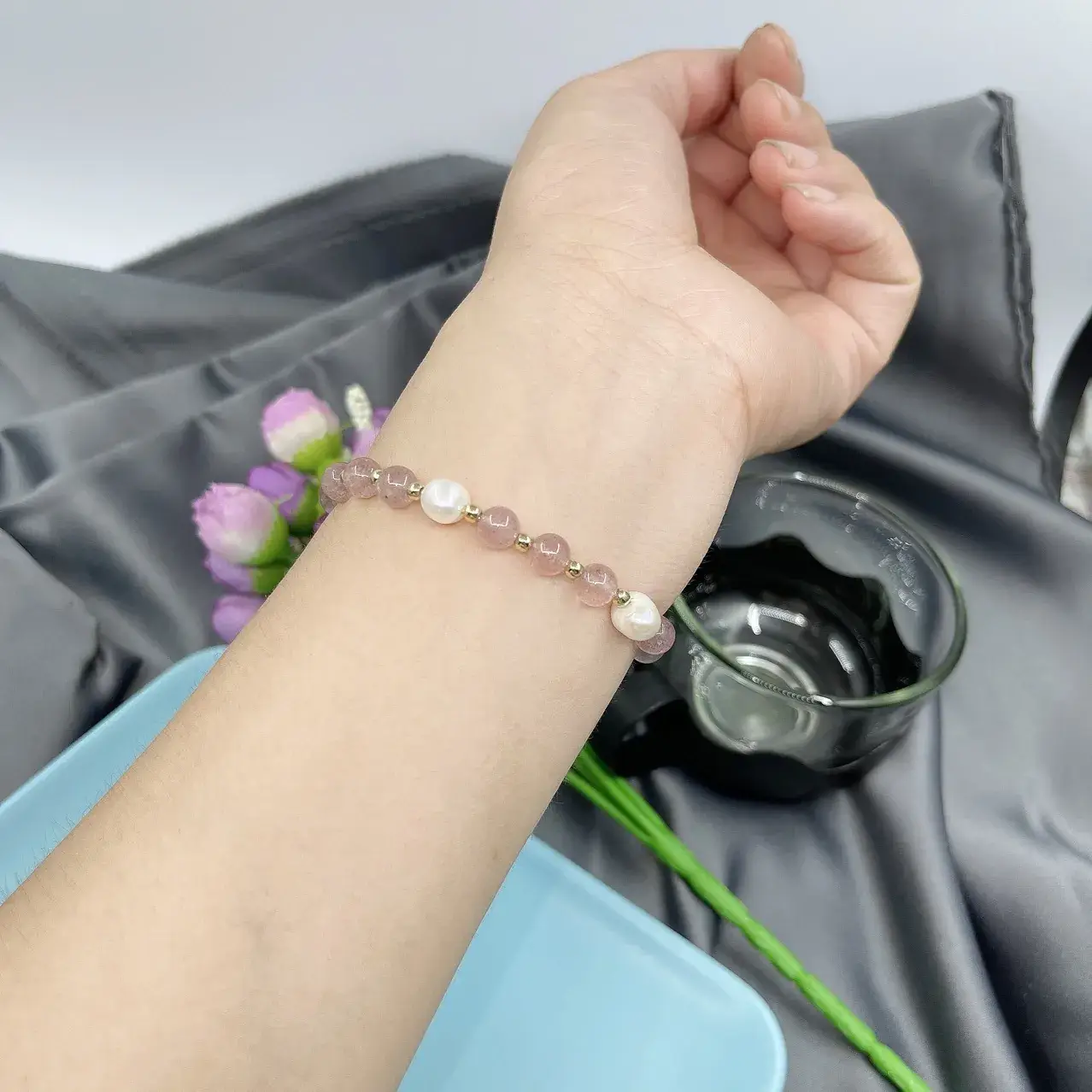 Peach Crystal Bee Bracelet for Girls Gift - Image 6
