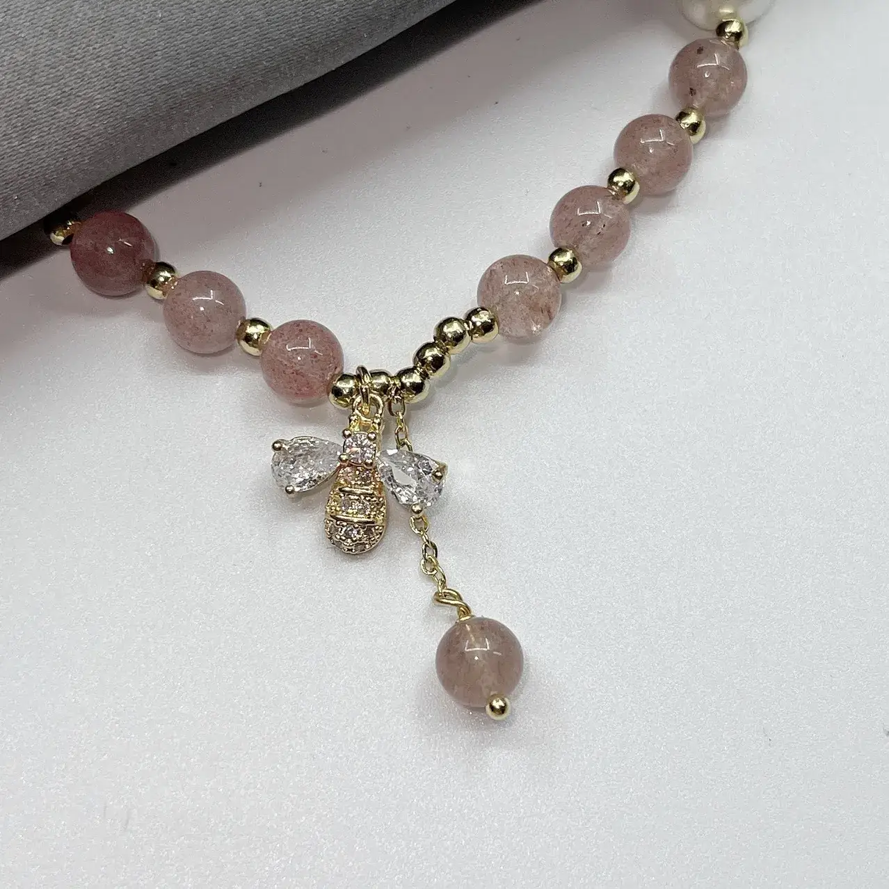 Peach Crystal Bee Bracelet for Girls Gift - Image 7