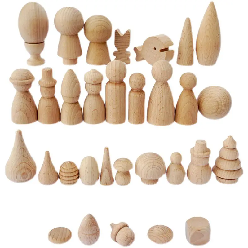 Wooden Snowmen & Christmas Trees Decor Set - Image 40