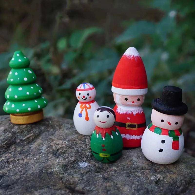 Wooden Snowmen & Christmas Trees Decor Set - Image 41
