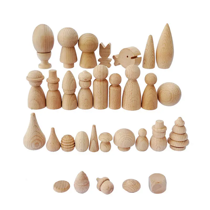 Wooden Snowmen & Christmas Trees Decor Set - Image 43