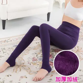 Purple Fleece Lined Slim Fit Leggings 220g - Image 11