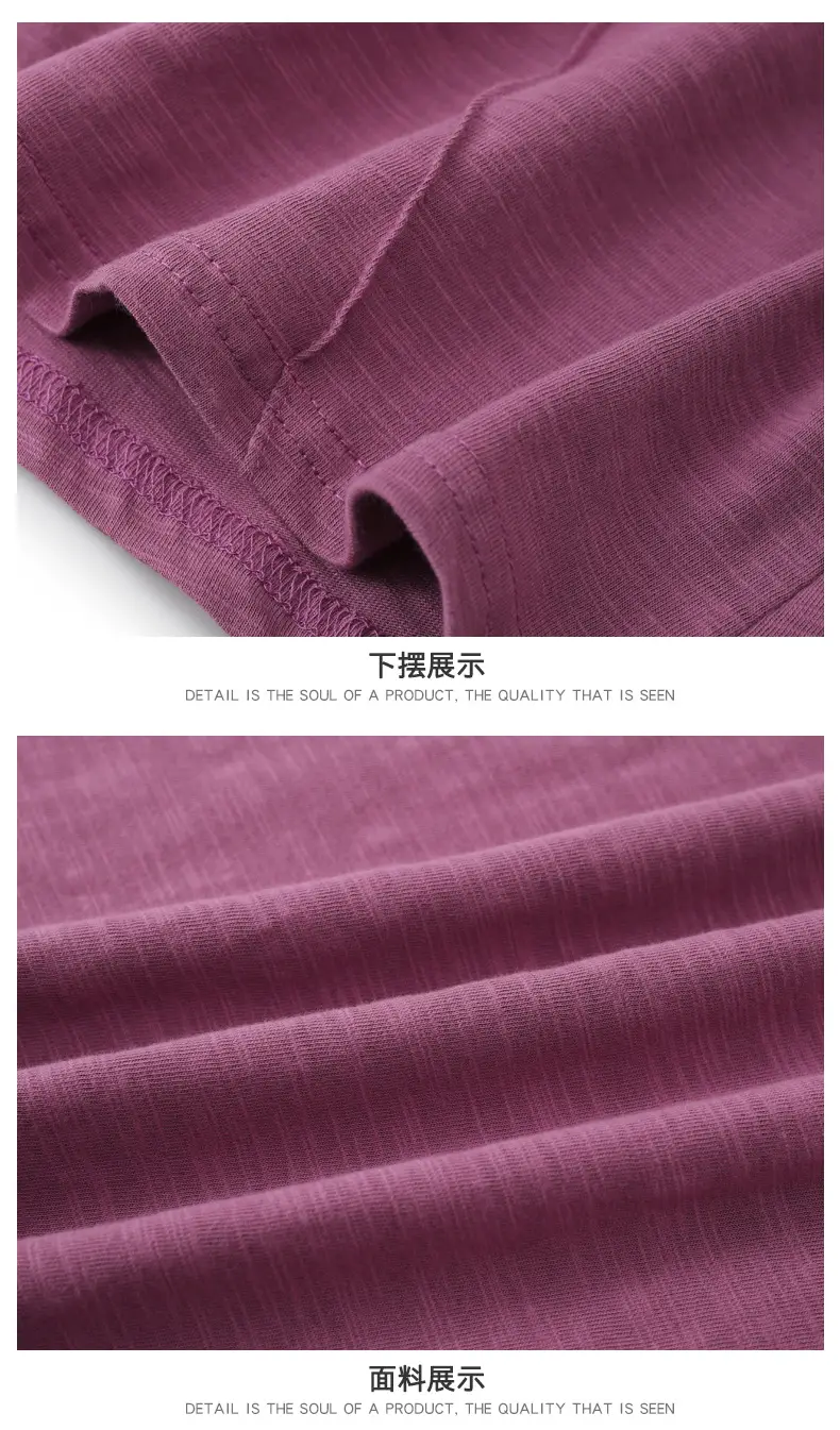 Women Slub Cotton Long Sleeve T-Shirt Grey Spring Autumn — feature 30