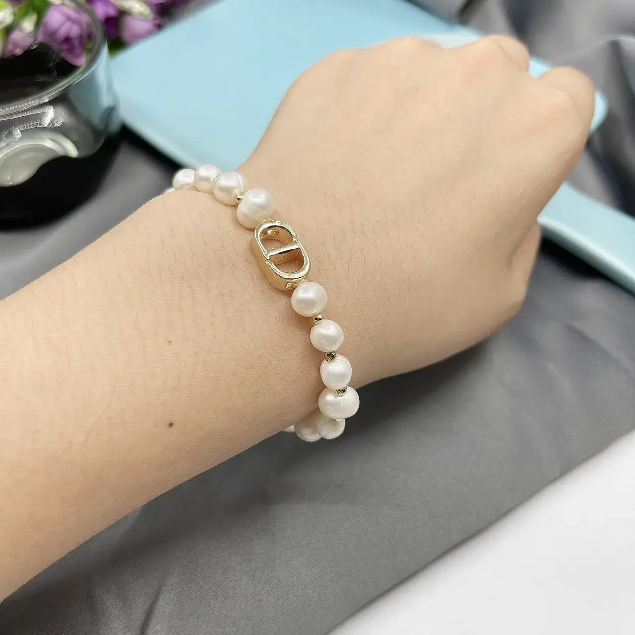 Pearl Pearl Bracelet Vintage Elegant Collar Chain - Image 6