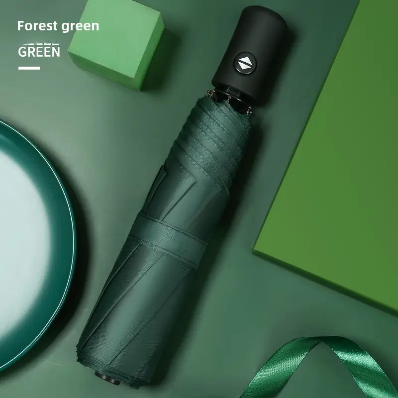 Black Rubber Automatic Flashlight Umbrella