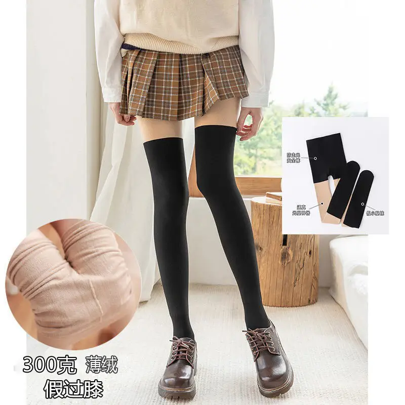 Japanese Fake Knee-High Black Leg Socks 100g - Image 15