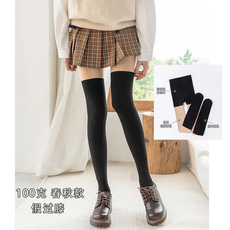 Japanese Fake Knee-High Black Leg Socks 100g - Image 6