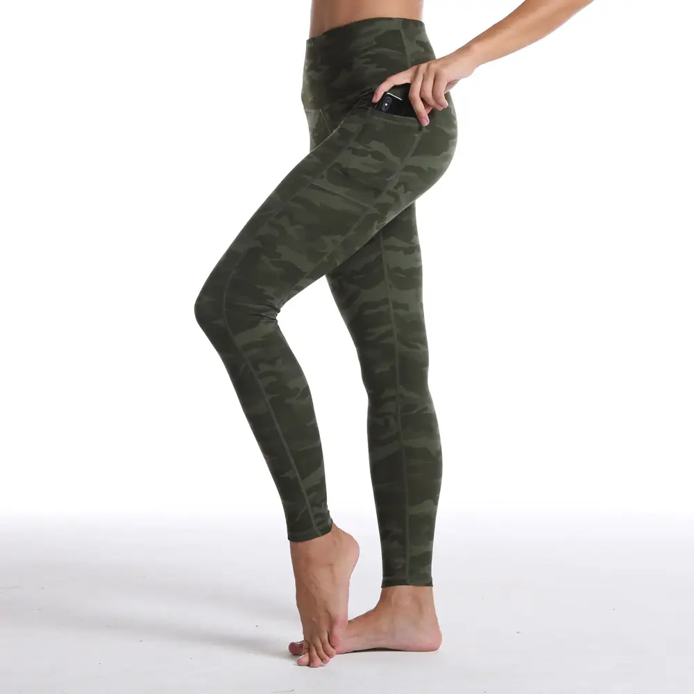 Camouflage Yoga Pants High Waist Sports Leggings Black - Image 2