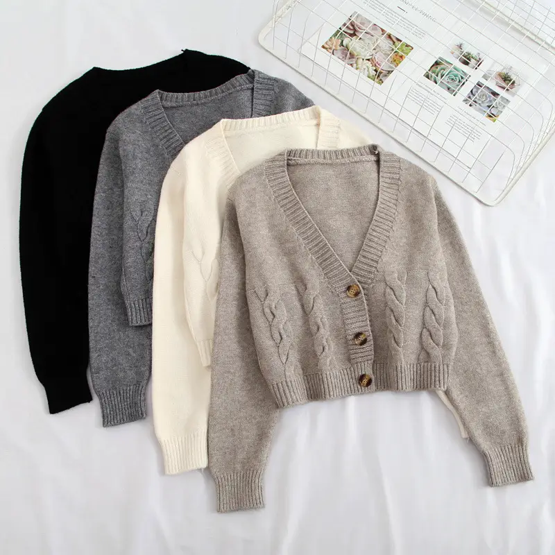 Women's White Slim Knit Cardigan 2025 Spring Fall - Image 7