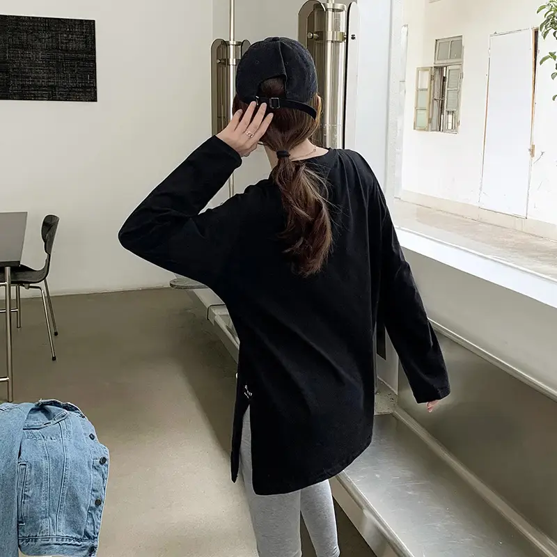 White Long Sleeve T-Shirt for Women Autumn Winter 2025 - Image 5