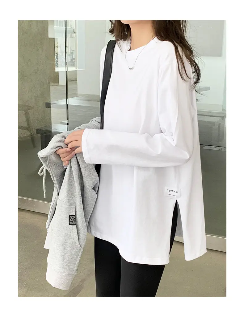 White Long Sleeve T-Shirt for Women Autumn Winter 2025 — feature 1