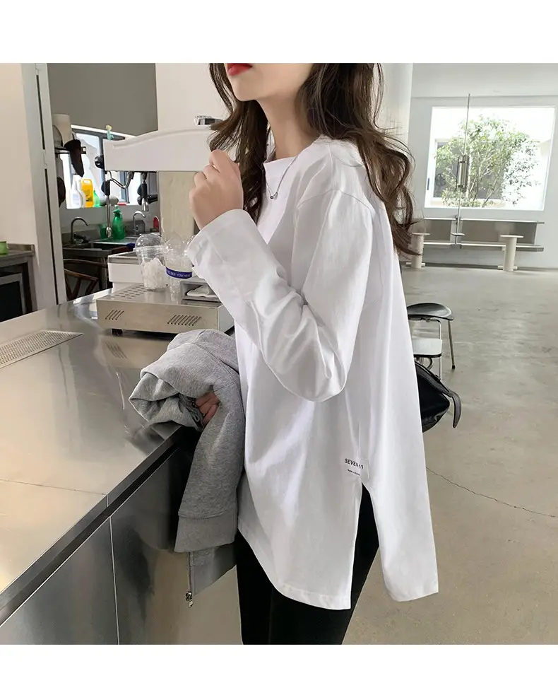 White Long Sleeve T-Shirt for Women Autumn Winter 2025 — feature 10
