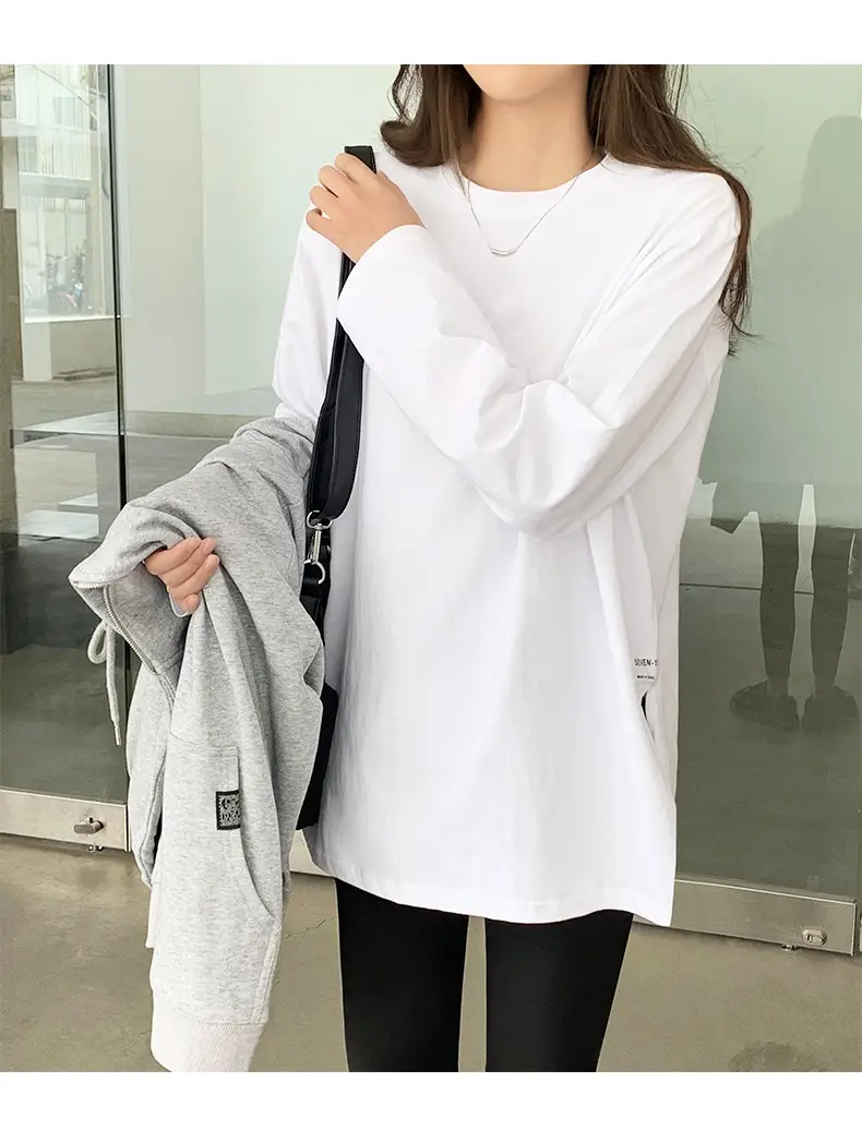 White Long Sleeve T-Shirt for Women Autumn Winter 2025 — feature 4