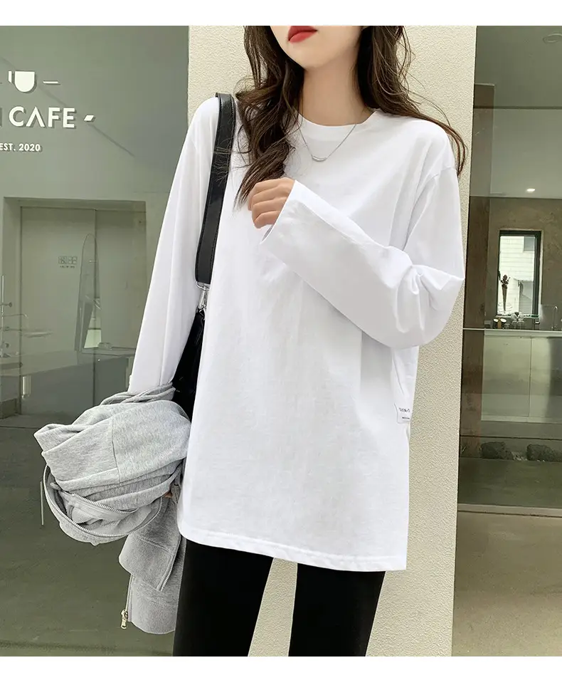 White Long Sleeve T-Shirt for Women Autumn Winter 2025 — feature 6